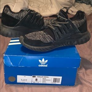 black adidas tubular radial shoes